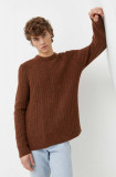 Abercrombie &amp; Fitch pulover barbati, culoarea maro, călduros