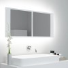 VidaXL Dulap de baie cu oglindă și LED, alb, 100x12x45 cm, acril 804980
