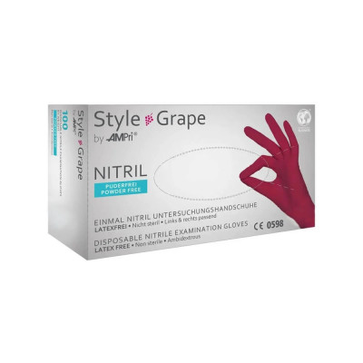 Manusi Nitril fara Pudra AMPri Style Grape, Grena, S, 100 buc foto