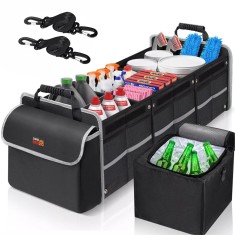 Organizator portbagaj auto &amp; Lada frigorifica, Linomag&reg;, Impermeabil, Pliabil, Multifunctional, Negru, 90x35x30cm