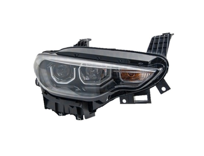 Far Fiat Tipo, 02.2019-, partea Dreapta, Magneti Marelli, cu &amp;quot; lumina timp de zi&amp;quot; tip LED; H7+H7; electric; rama argintie; cu becuri;