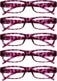 Set de 5 perechi de ochelari de vedere Opulize, roz, marimea +3.5