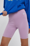 Cumpara ieftin Champion pantaloni scurți 114940 femei, culoarea violet, neted, medium waist 114940-BS148