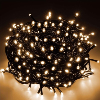 Instalatie lumini pentru bradul de Craciun, 17,5 metri, 300 LED-uri, 8 functii, alb cald Household NewTrend foto