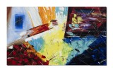 Cumpara ieftin Tablou abstract pictat manual birou, living, dormitor - Conexiuni astrale - 100x60cm ulei pe panza, Spectaculos