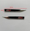 Set 2 Ornamente Aripa Auto R Line Negre, Metalice, Banda Dublu Adeziva, 148mm