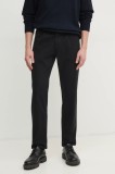 Boss Orange pantaloni barbati, culoarea negru, drept, 50529308
