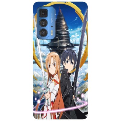 Husa compatibila cu Motorola Edge 20 model Sword Art Online Kirito and Asuna, Silicon, TPU, Viceversa foto