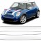 Set Stickere Capota Negru Alb MINI R50 R52 R53 R56 R57 Clubman R55 (2001-2017) Calitate Premium Performance AutoTuning