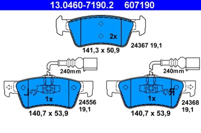 ATE 13.0460-7190.2 set placute frana,frana disc foto