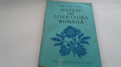 CONSTANTIN CRISAN - SINTEZE DE LITERATURA ROMANA-RF19/2 foto