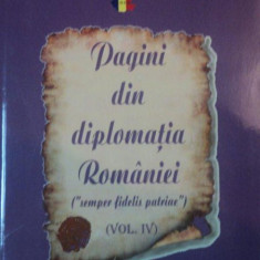 PAGINI DIN DIPLOMATIA ROMANIEI , VOLUMUL IV , 2009 PREZINTA SUBLINIERI IN TEXT SI HALOURI DE APA