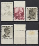 ROMANIA 1935 Regele Carol al II-lea cu Posta lot de trei erori de dantelura si imprimare
