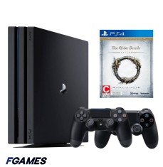 Consola Sony Playstation 4 Pro Ps4 1tb + Doua Controllere + The Elder Scrolls Online PlayStation 4, Second-Hand