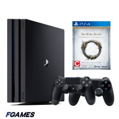 Consola Sony Playstation 4 Pro Ps4 1tb + Doua Controllere + The Elder Scrolls Online PlayStation 4, Second-Hand