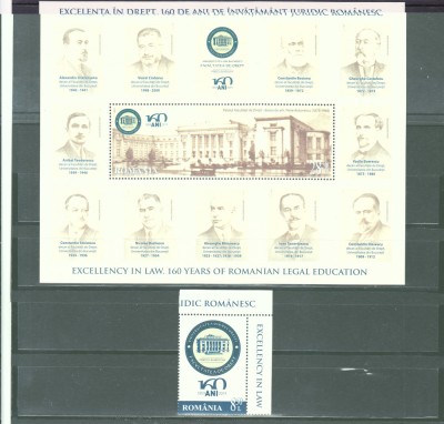 ROMANIA 2019 - EXCELENTA IN DREPT, COLITA + SERIE, MNH - LP 2263 + 2263a foto