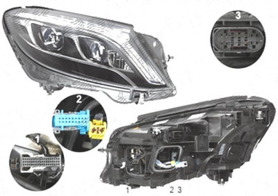 Far Mercedes Clasa S (W222), 08.2013-, fata, Dreapta, cu lumini pentru curbe; cu infrared system; LED; electric; fara motoras; fara levelling control foto