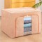 Cutie de Depozitare Pliabila, Flippy, 66 L, din Bumbac si In, 50x40x33 cm, Fereastra Frontala, 2 Usi de Acces cu Fermoar Bidirectional, Cadru Metalic,
