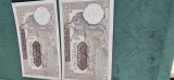 Serbia , doua bancnote de 100 dinari dinara 1941 stare aUNC - UNC