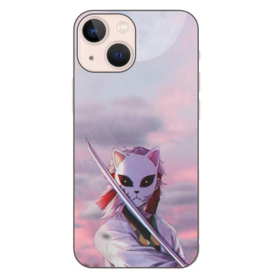 Husa compatibila cu Apple iPhone 13 Mini Silicon Gel Tpu Model Demon Slayer Sabito foto