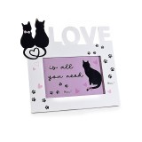 Cumpara ieftin Rama foto de masa Pisicute lemn alb negru 22 x 21,5 H