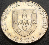Moneda 2,5 Escudos- PORTUGALIA, anul 1977 *cod 557 - varianta comemorativa!