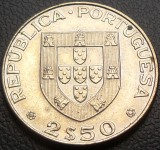 Cumpara ieftin Moneda 2,5 Escudos- PORTUGALIA, anul 1977 *cod 557 - varianta comemorativa!