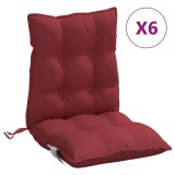 Perne scaun cu spatar mic, 6 buc, rosu vin, tesatura Oxford