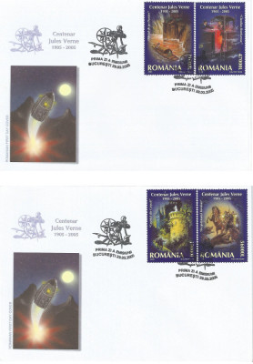 |Romania, LP 1678/2005, Centenar Jules Verne, 1905-2005, FDC foto