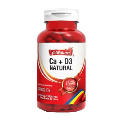 Calciu + Vitamina D3 Natural 60 capsule Adserv foto