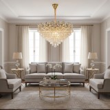 Candelabru din cristal ACE Regalis 22xE14, 80 cm, auriu lucios
