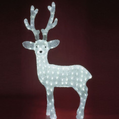 Figurina ren luminos, acril, 200 LED-uri, inaltime 83 cm, alb rece/ cald, exterior foto