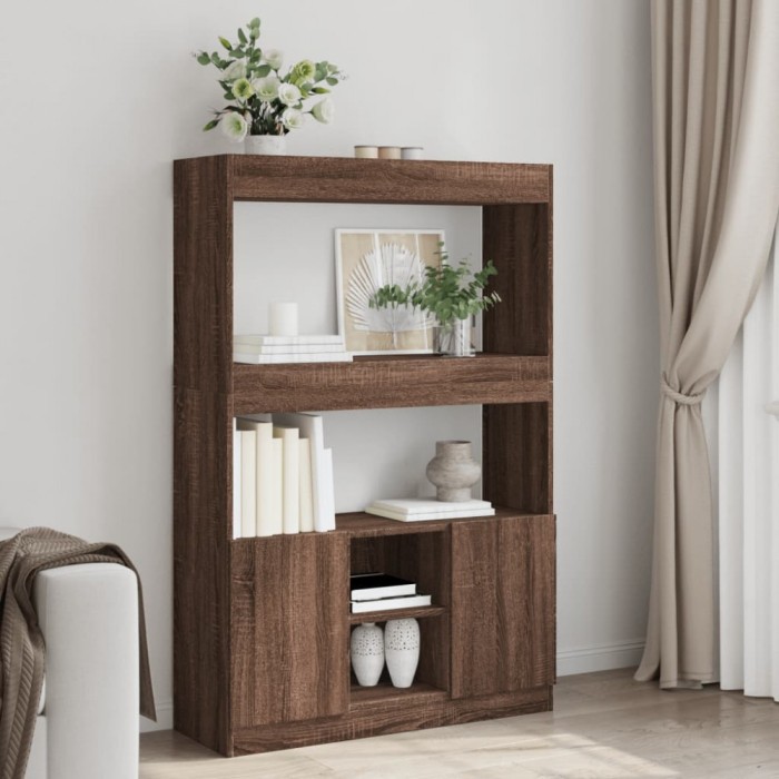 vidaXL Dulap &icirc;nalt, stejar maro, 92x33x140 cm, lemn prelucrat 3309615