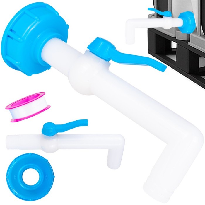 Set robinet IBC S60 x 6 pentru furtun 25 mm 90&deg;, Geko G70205