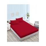 Cumpara ieftin Husa de Pat + 2 Fete de Perna Bumbac Damasc, Visiniu - XIA182