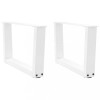 VidaXL Picioare pentru măsuță de cafea &icirc;n formă de V, 2 buc., alb, 60x(30-31,3) cm, oțel
