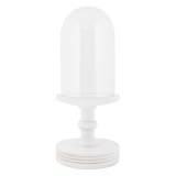 Cumpara ieftin Platou decorativ sticla lemn alb &Oslash; 17x40 cm