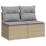 Cumpara ieftin Set canapele gradina cu perne 2 piese bej poliratan/lemn acacia