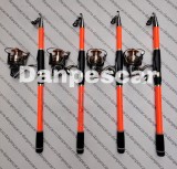 Set 4 Lansete Telescopice 3m 80-120gr + 4 Mulinete FL EFB5000 6 rulmenti