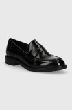 Vagabond Shoemakers mocasini de piele AMINA femei, culoarea negru, cu toc plat, 5703-060-20