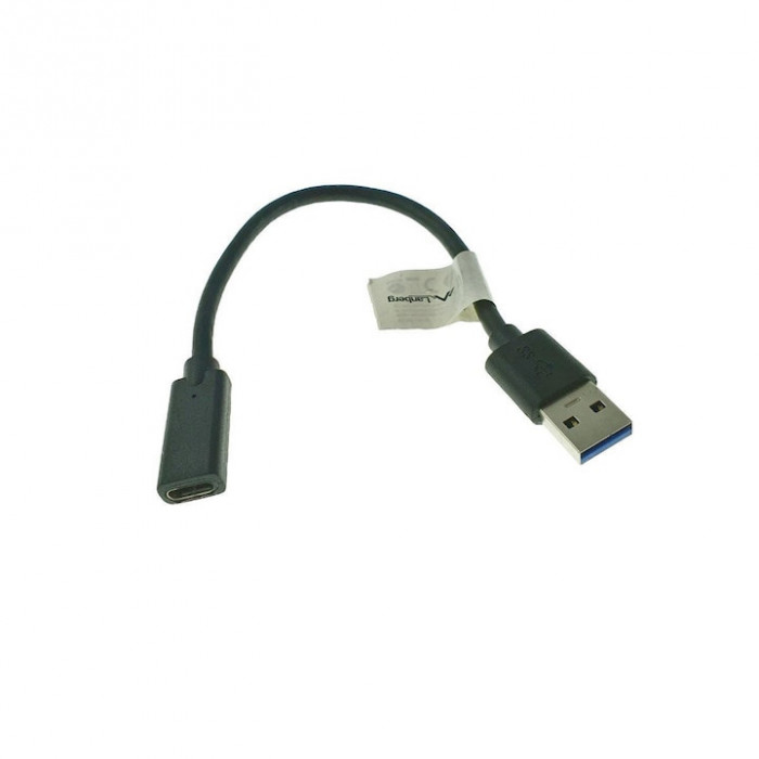 Cablu Lanberg OTG USB 3.1 adaptor USB Tip C mama la USB 3.1 tata, lungime 15 cm, negru