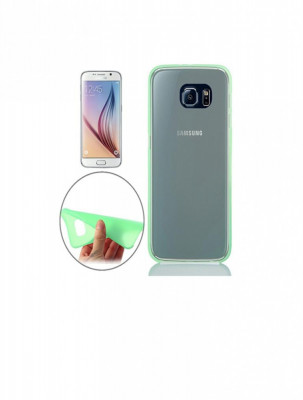 Husa Silicon Samsung Galaxy S6 g920 Clear Green Ultra Thin&amp;nbsp; foto
