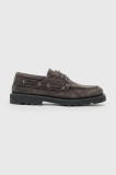 AllSaints pantofi de piele SKIFF SUEDE SHOE culoarea gri, M012FC