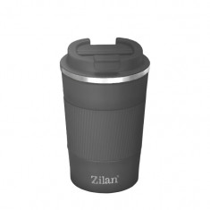 Cana de cafea Zilan ZLN9879 termos, capacitate 380ml, interior din inox, pereti dublii, gri