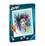 Cumpara ieftin Kit pictura pe numere Ravensburger - Leu colorat