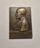 Placheta Dimitrie A. Sturdza - Aniversarea de 70 de ani , Partidul Național Liberal , gravor Ernest Duboi 1903