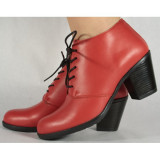 Botine/Pantofi rosii din piele naturala (cod SBF3)