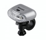 Lampa Fata LED Bicicleta AVX-URZ0067, 5 LED, 3 Functii, Montaj Ghidon, Argintiu, Baterii AAA