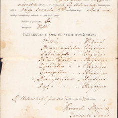 HST A522 Certificat școlar 1872 Odorheiu Secuiesc pt român ortodox