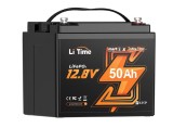 Acumulator solar 12V 50Ah LiFePO4 Baterie, Bluetooth, neagra, 195*166*172mm